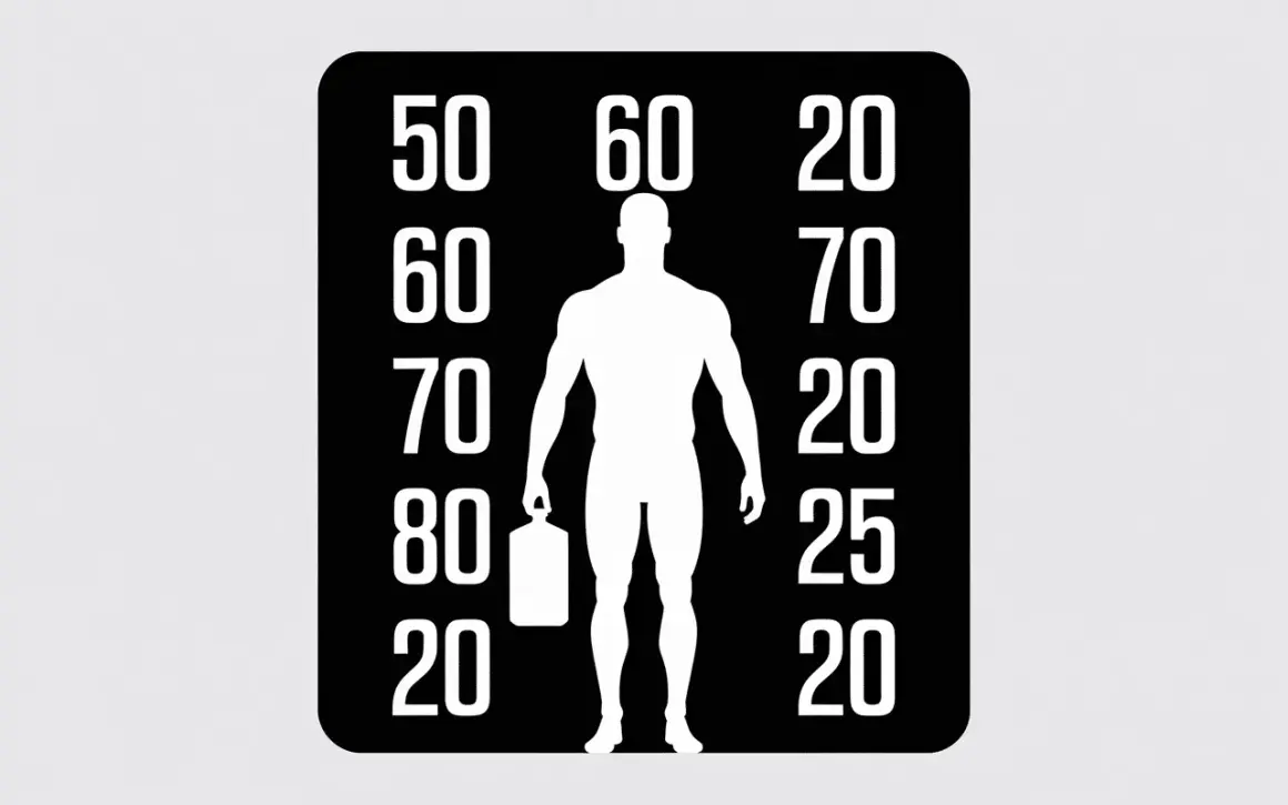 Guide pour la quantité d'eau à boire par jour selon poids : 50-80kg correspondent à 20-25L, 60-70kg à 20L.